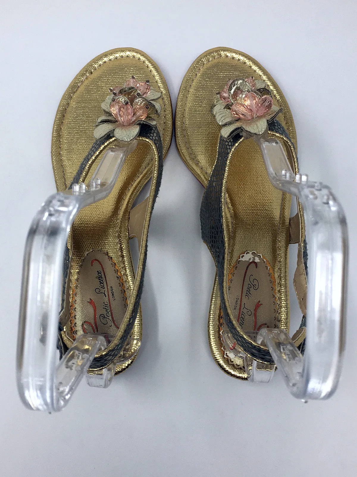 Poetic License Size 9.5 Gold & Pink Snake Print Sandals