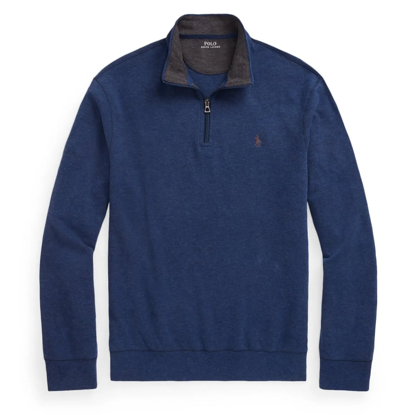 Polo Ralph Lauren Luxury Jersey Quarter-Zip Pullover Spring Navy Heather