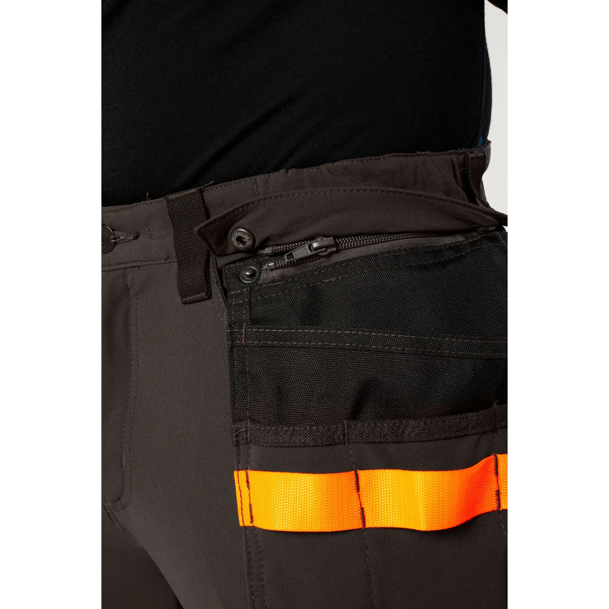 Portwest EV4 EV442 Hi Vis Stretch Class 1 Work Trousers with Holster Pockets Orange 34w Reg