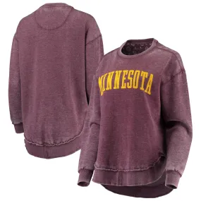 Pressbox Minnesota Golden Gophers Women's Maroon Vintage Wash Pullover Sweatshirt