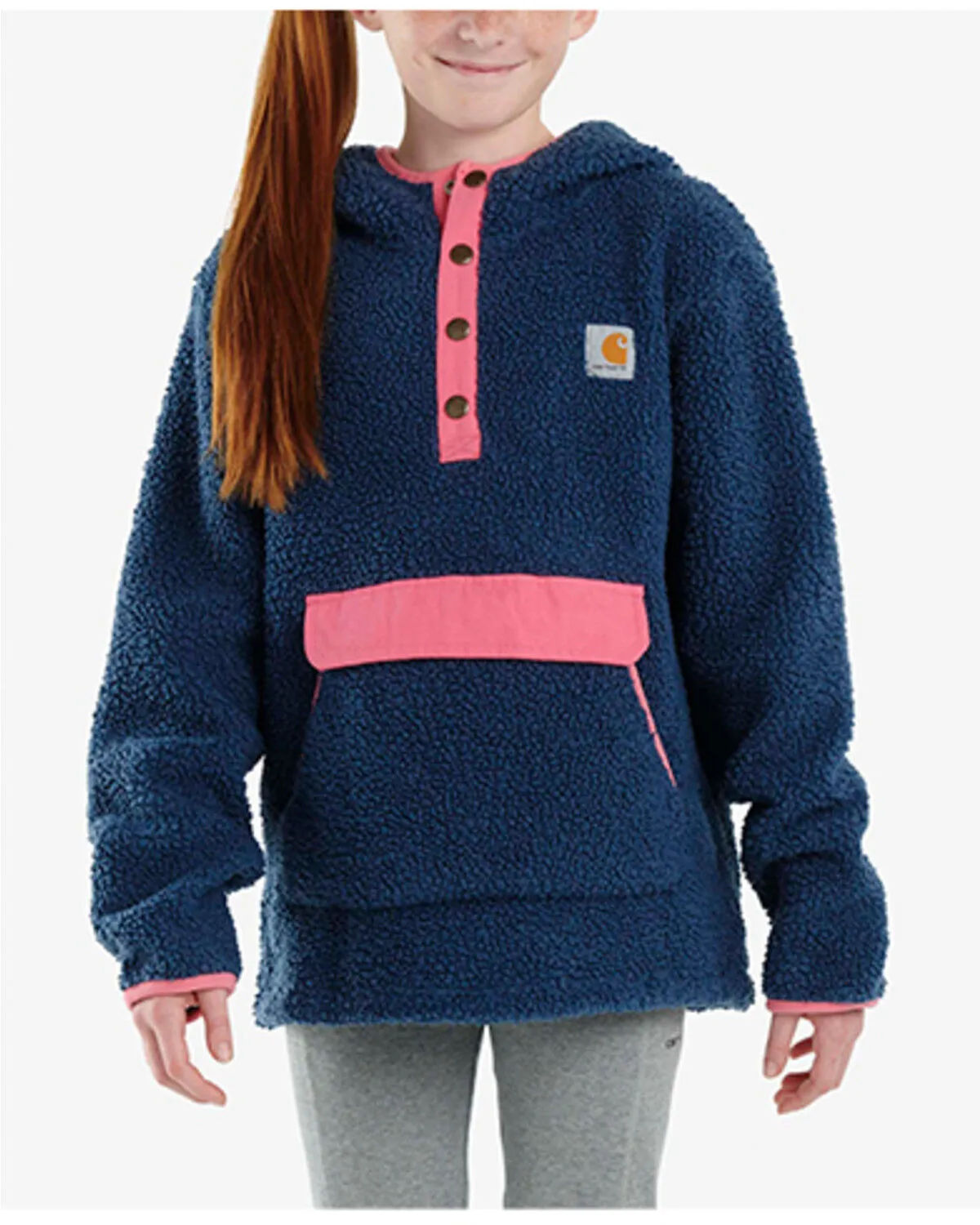 Product Name:  Carhartt Little Girls' Teddy Fleece Half-Snap Pullover