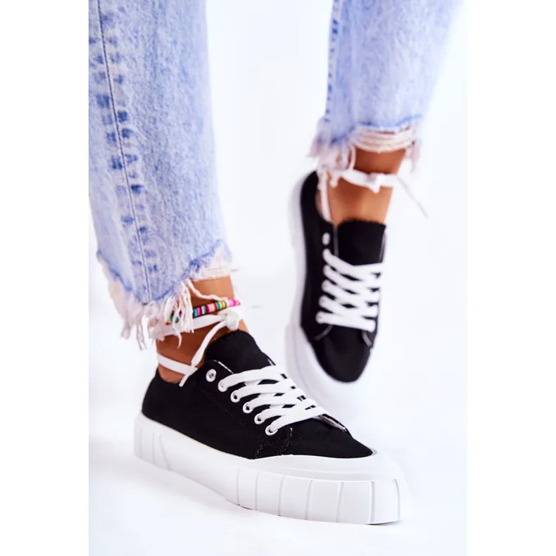 PS1 Women's Sneakers On The Black Comes Platform