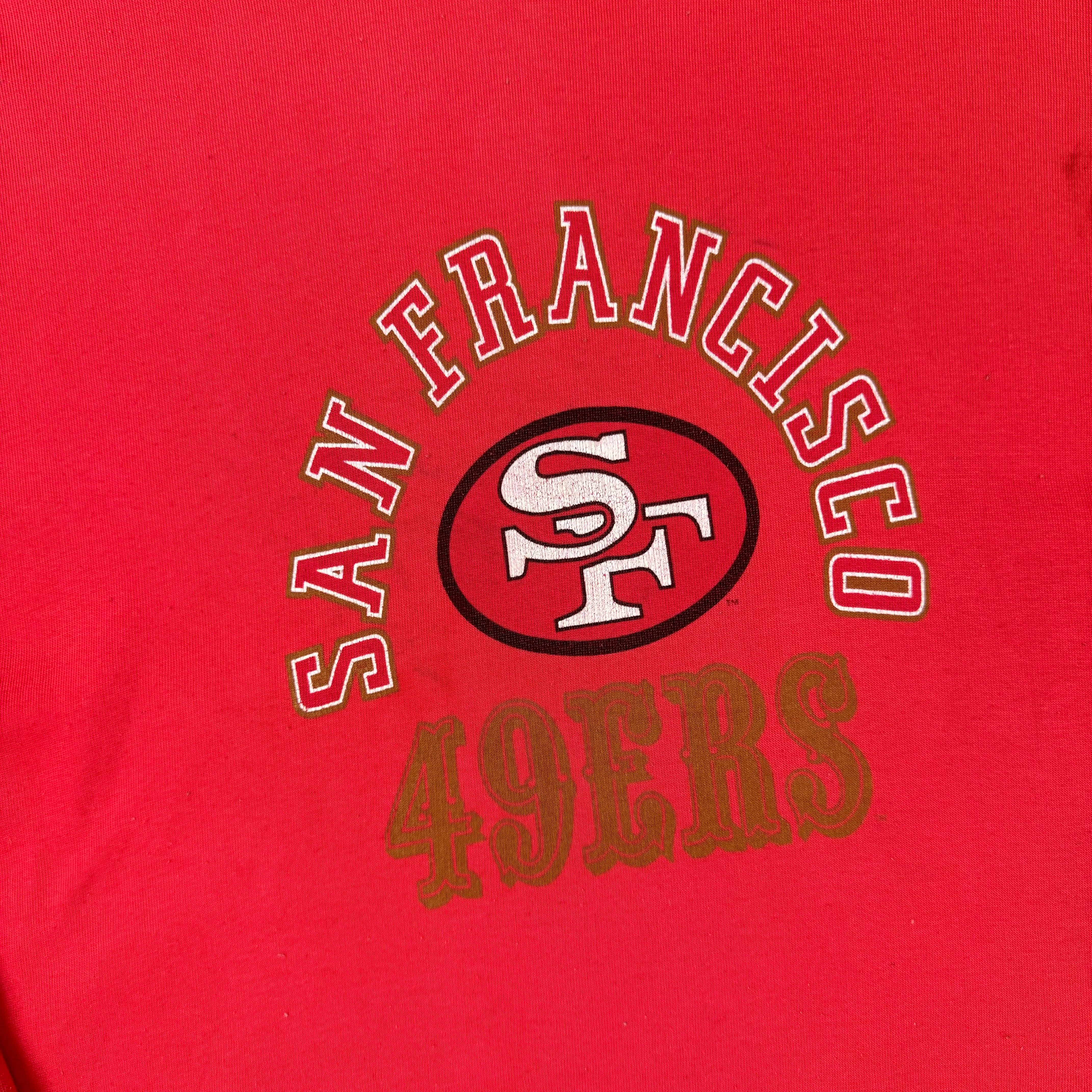 Reebok 80's San Francisco 49ers Graphic Red Hooded Sweatshirt