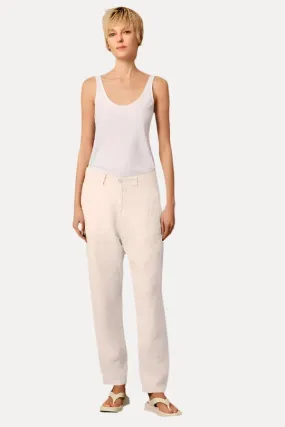 Regular Fit Linen Trousers - Ivory