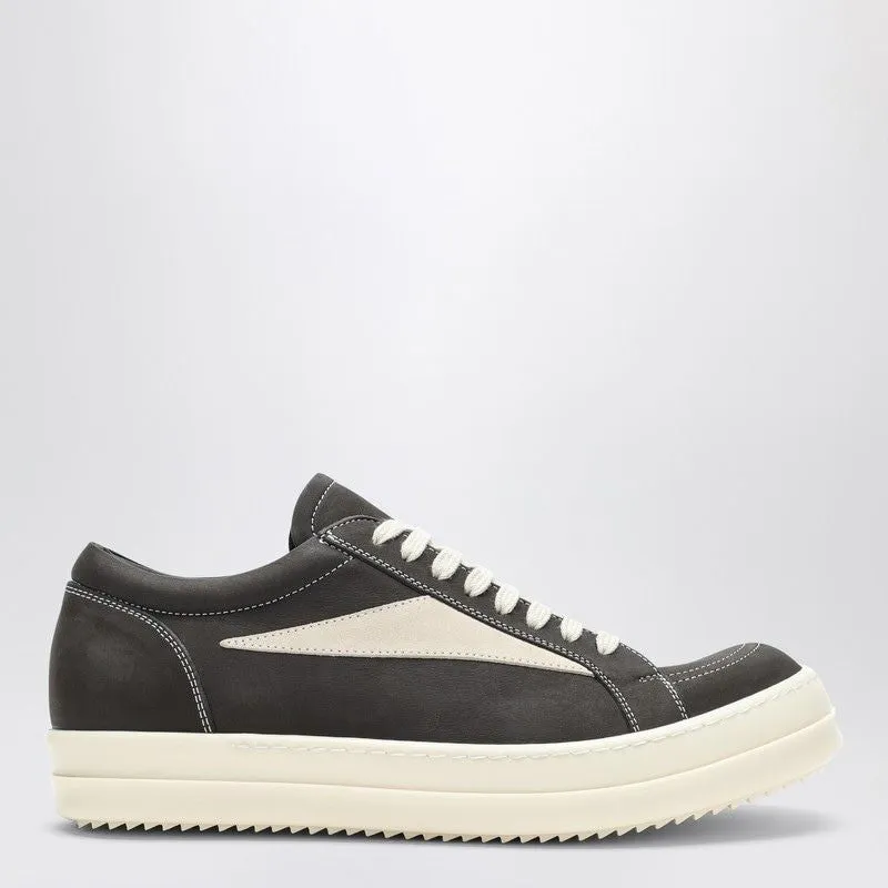 RICK OWENS Vintage Dust Grey & Milk-White Leather Sneakers