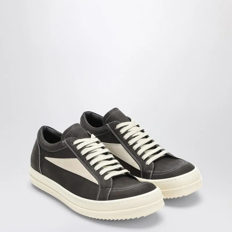 RICK OWENS Vintage Dust Grey & Milk-White Leather Sneakers