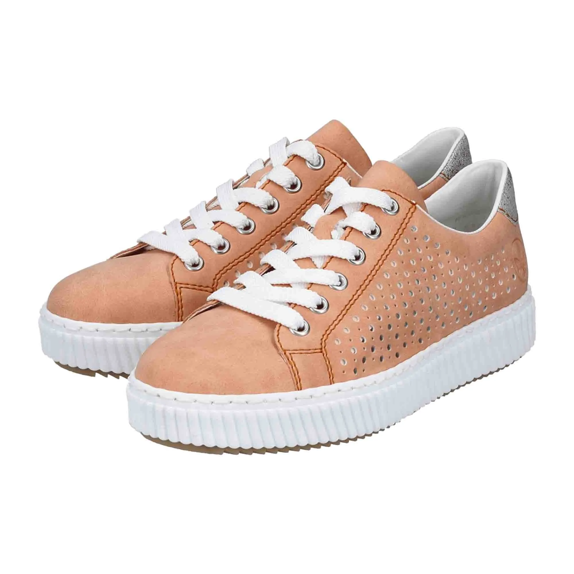 Rieker Morelia Women's Orange Sneakers with Removable Insole