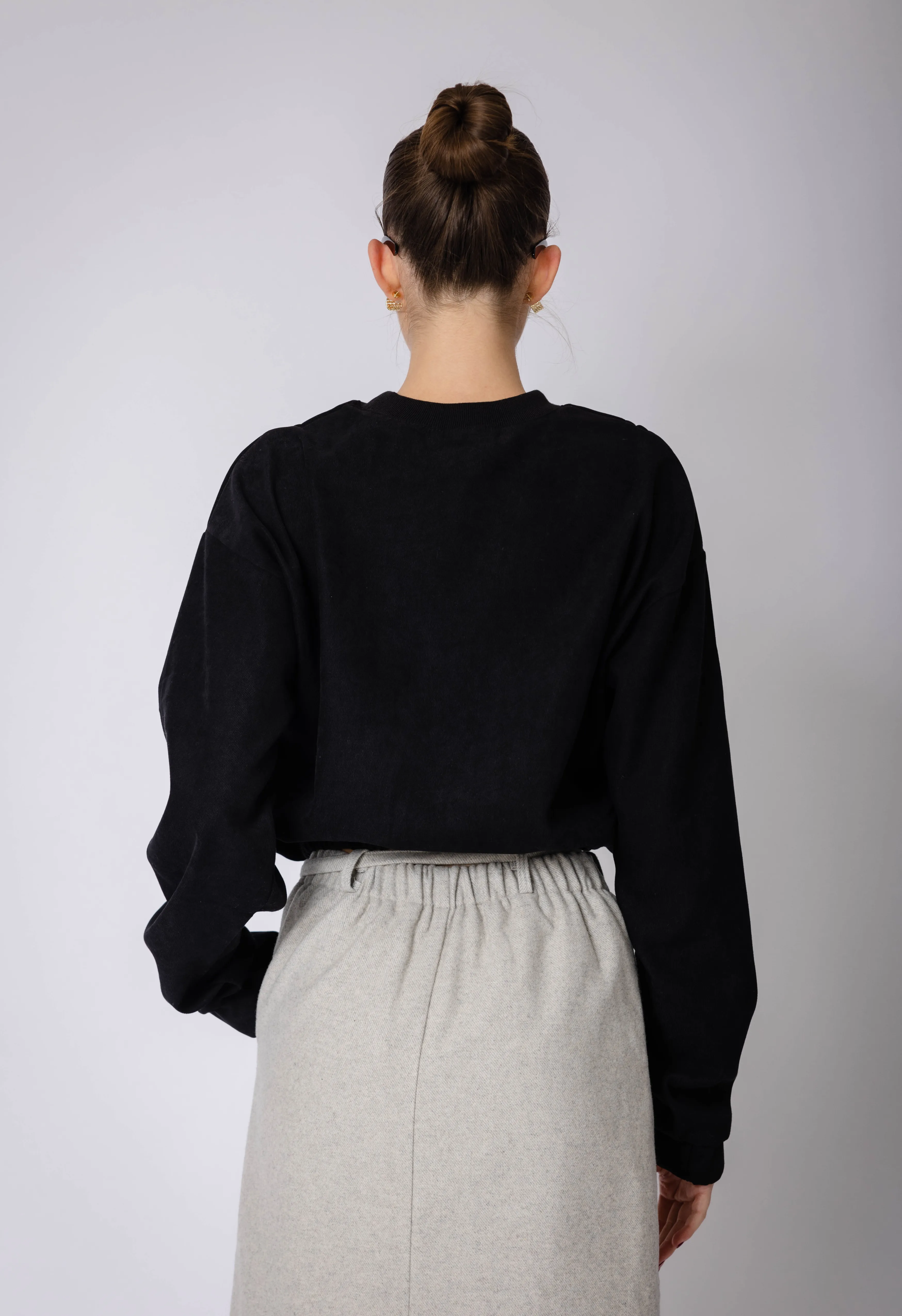 Ruched Pullover In Black