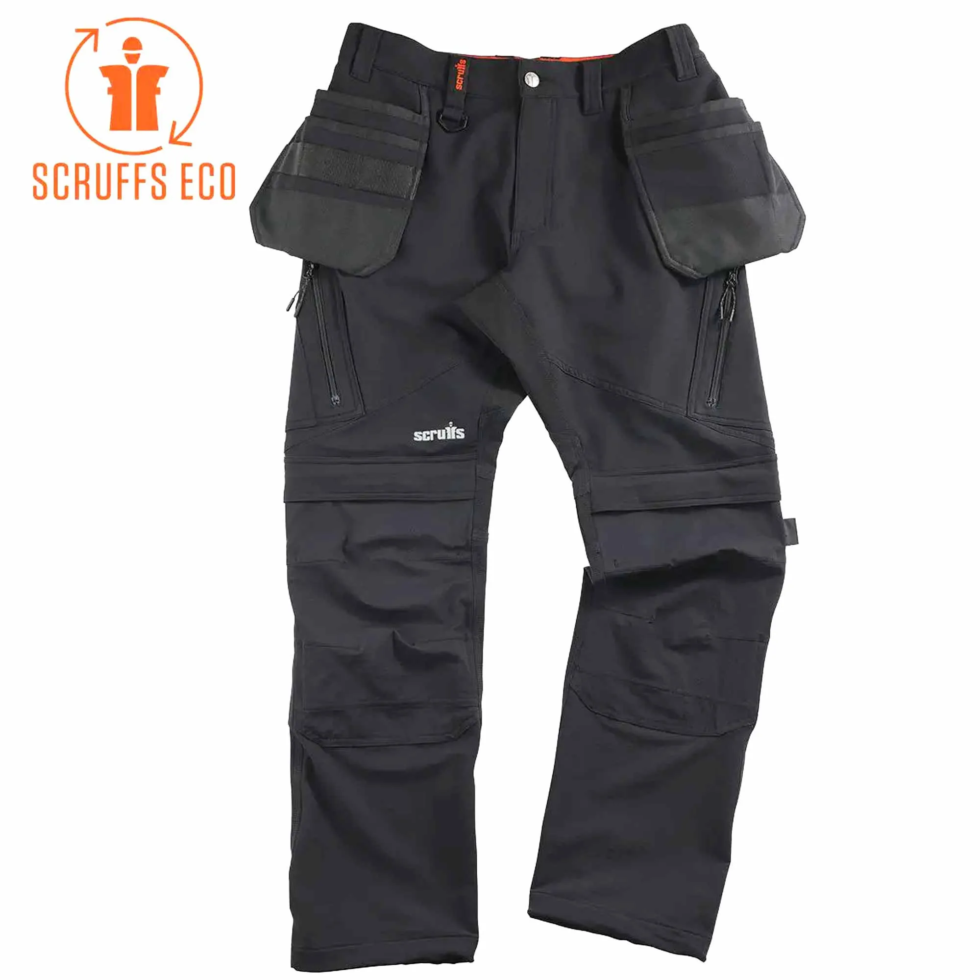 Scruffs Tech Holster Pocket Work Trousers with 4 way stretch Fabric 34w Regular Leg