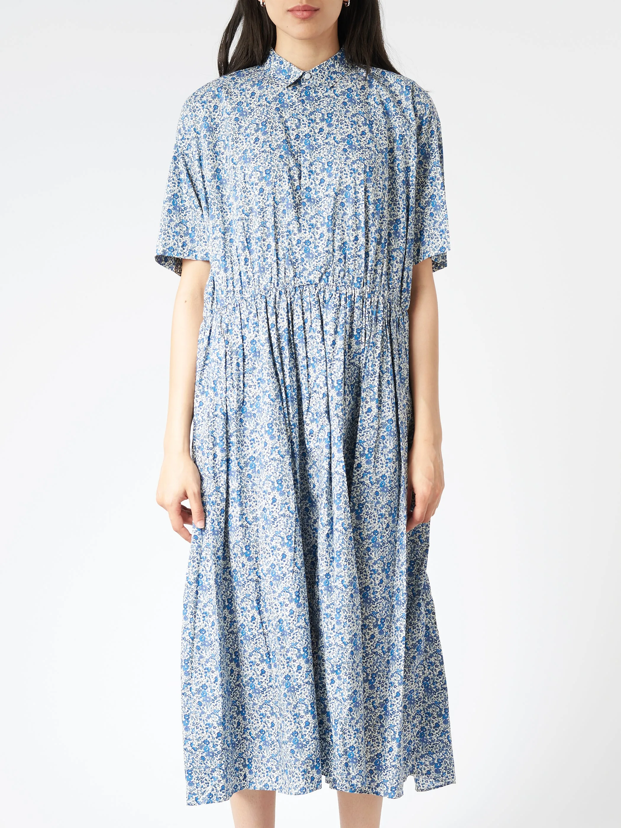 Short Sleeve Gathered Dress