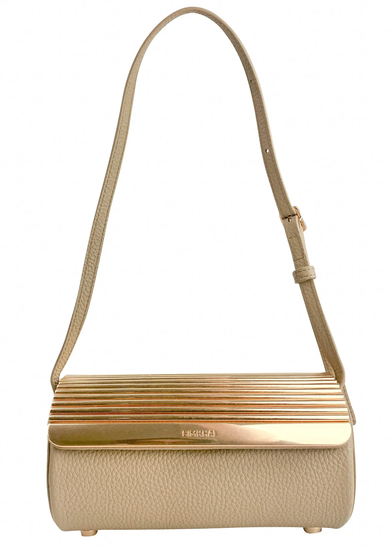 Simkhai Rola Cylinder Metal Shoulder Bag in Sand