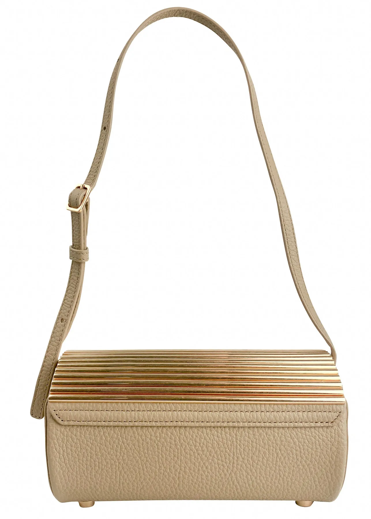 Simkhai Rola Cylinder Metal Shoulder Bag in Sand