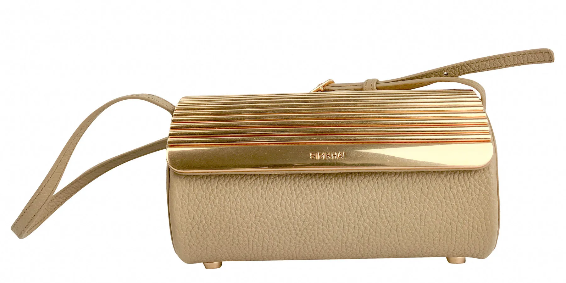 Simkhai Rola Cylinder Metal Shoulder Bag in Sand