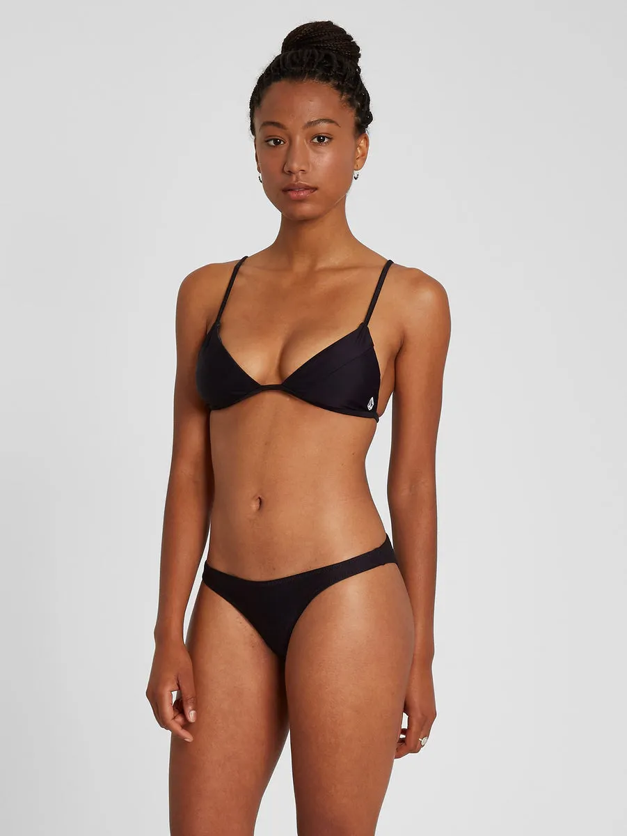 Simply Solid Triangle Bikini Top - Black