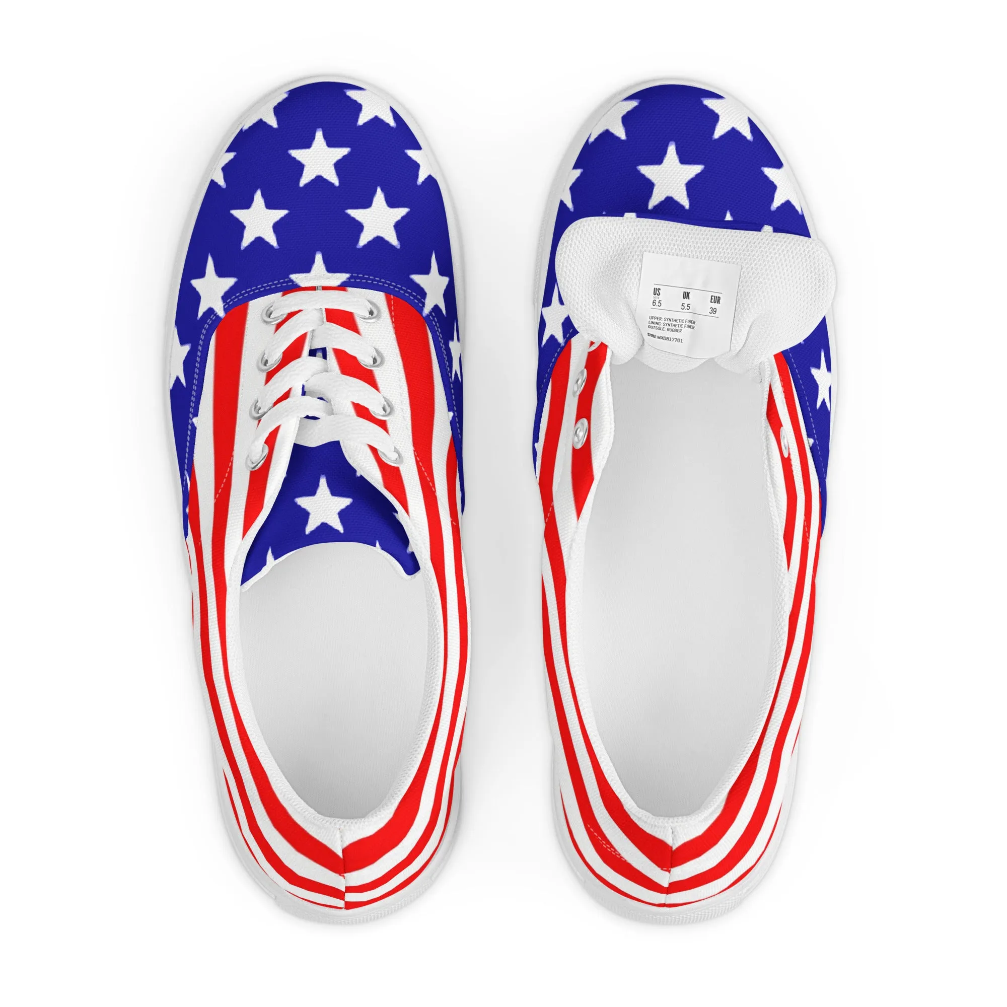 Stars and Stripes Men’s Lace-up Canvas Shoes