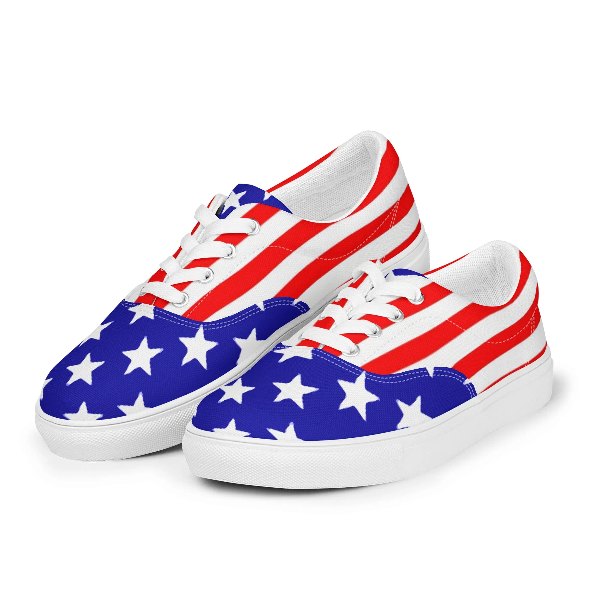 Stars and Stripes Men’s Lace-up Canvas Shoes