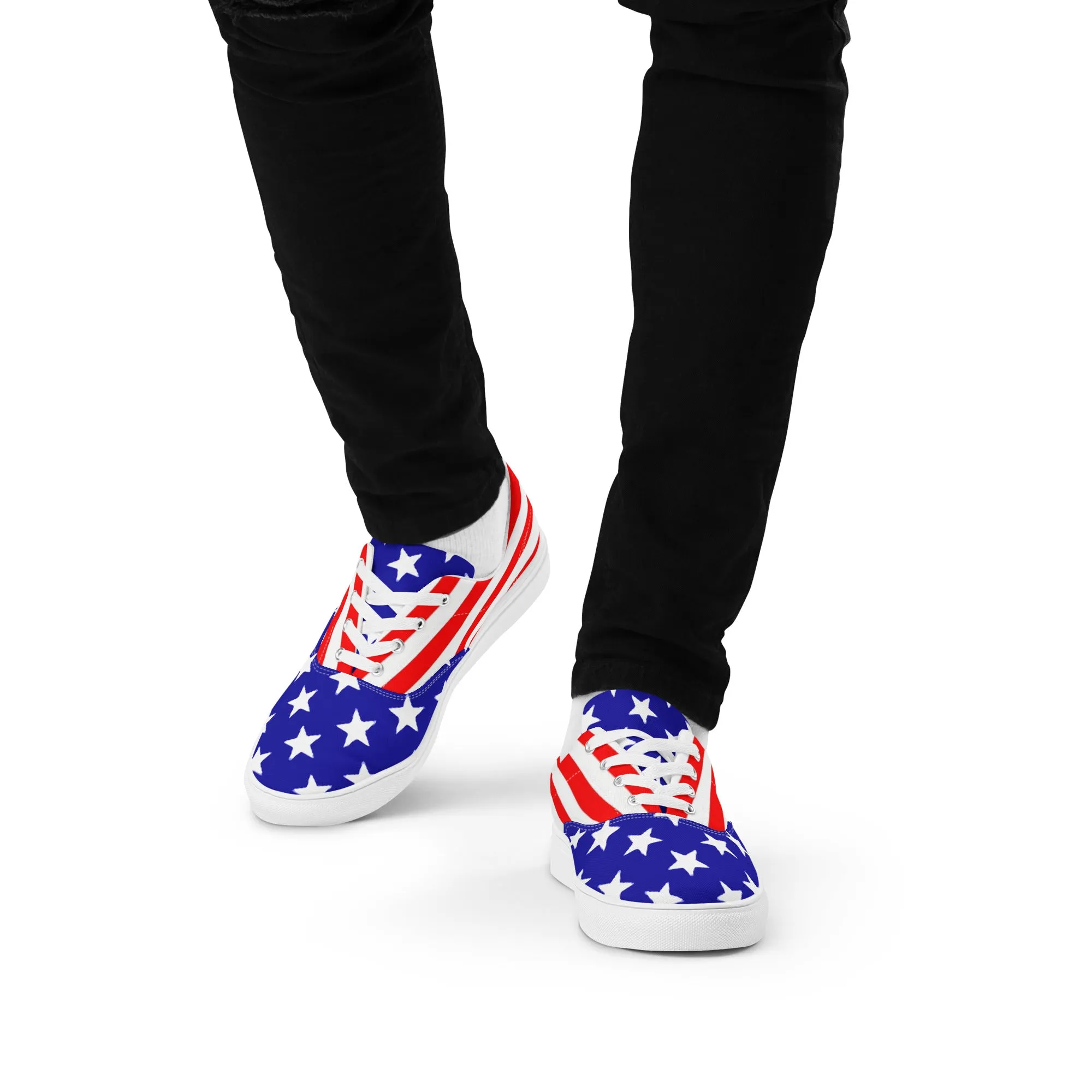 Stars and Stripes Men’s Lace-up Canvas Shoes