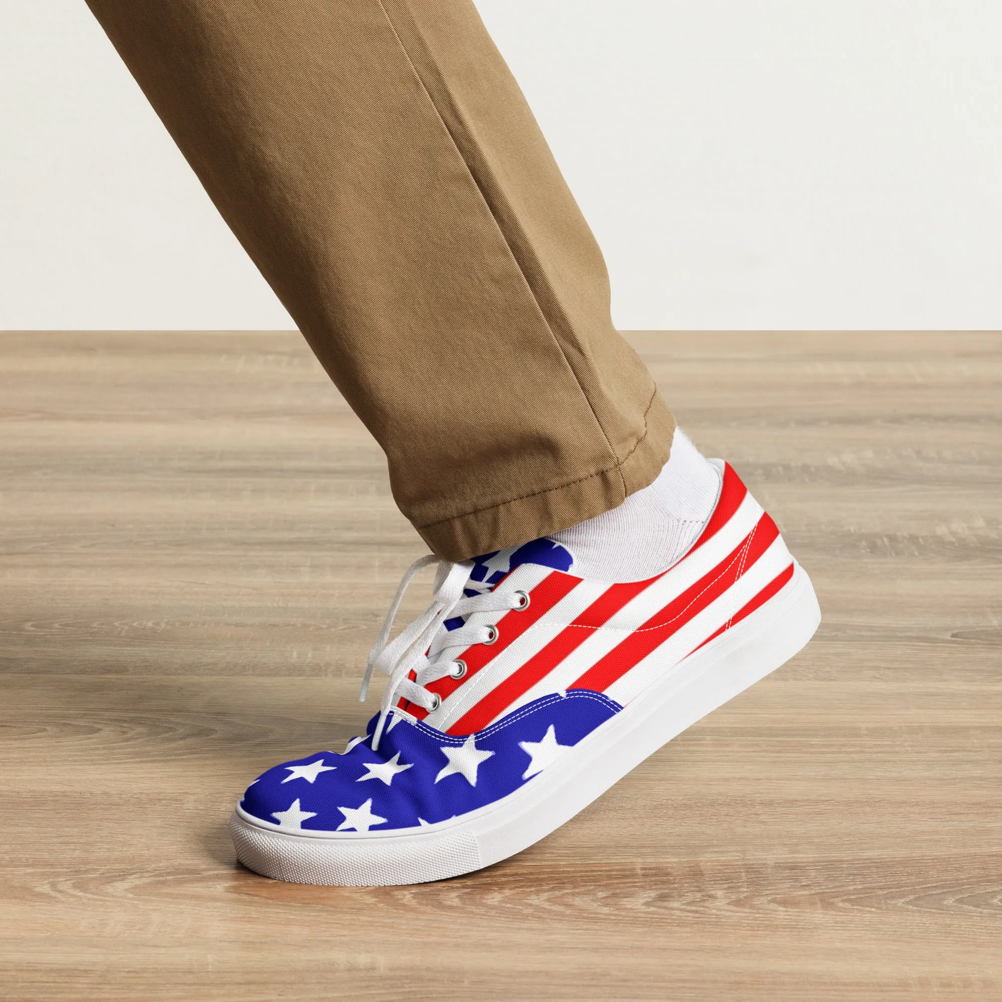 Stars and Stripes Men’s Lace-up Canvas Shoes