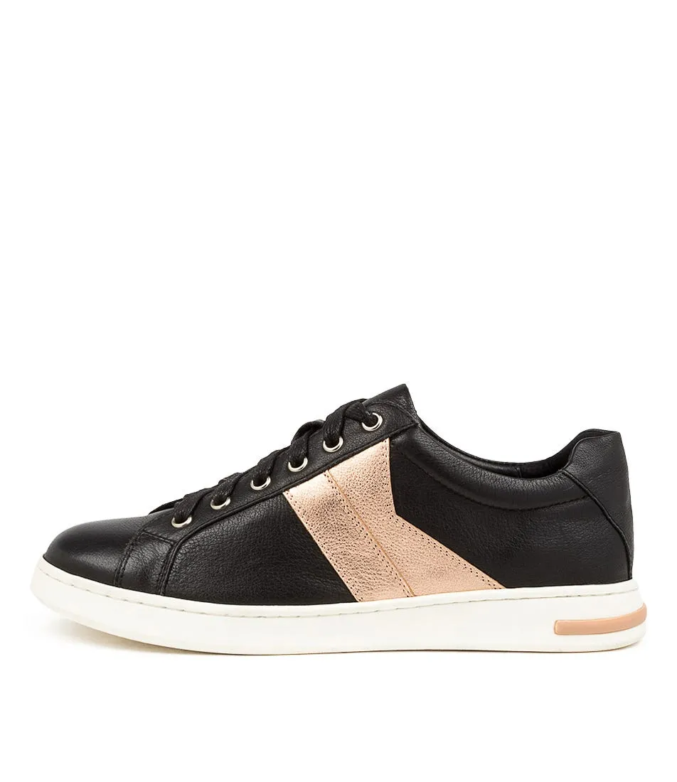 SUPERSOFT Cheryl2 Black Gold Leather Sneakers Ws