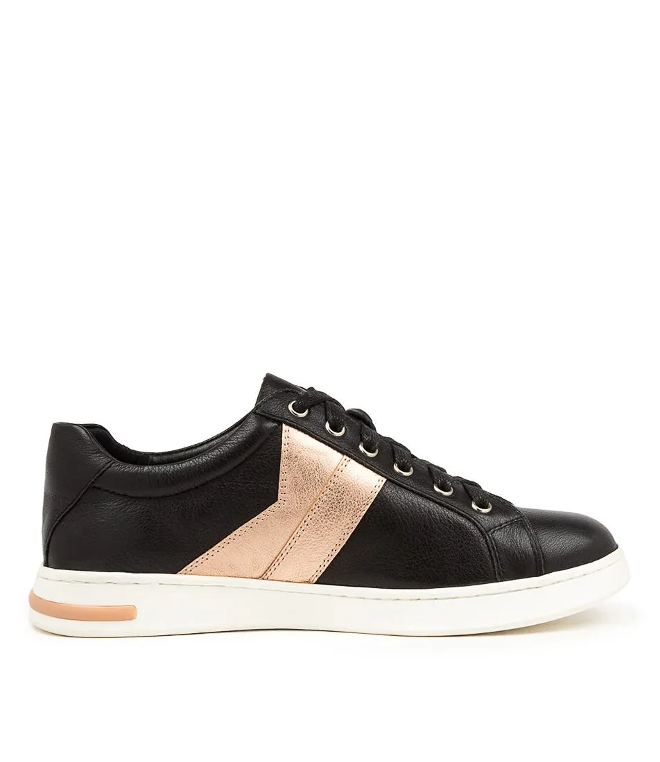 SUPERSOFT Cheryl2 Black Gold Leather Sneakers Ws