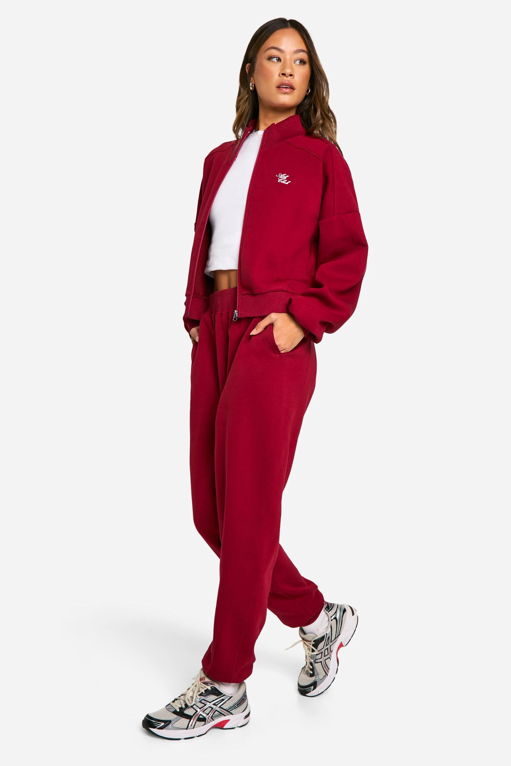 Tall Ath Club Embroidered Piping Detail Tracksuit