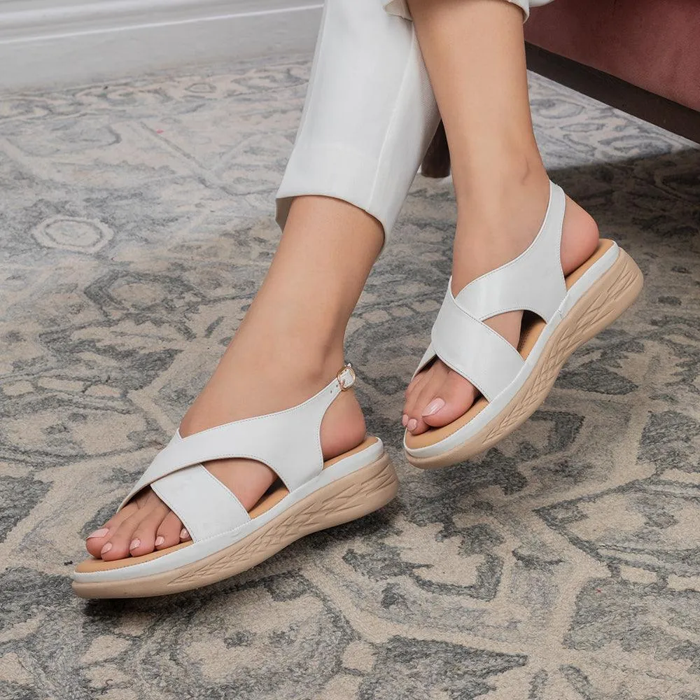 The Havit White Women's Casual Wedge Sandals Tresmode