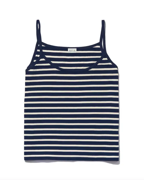 The Spaghetti Tank - Navy/Cream