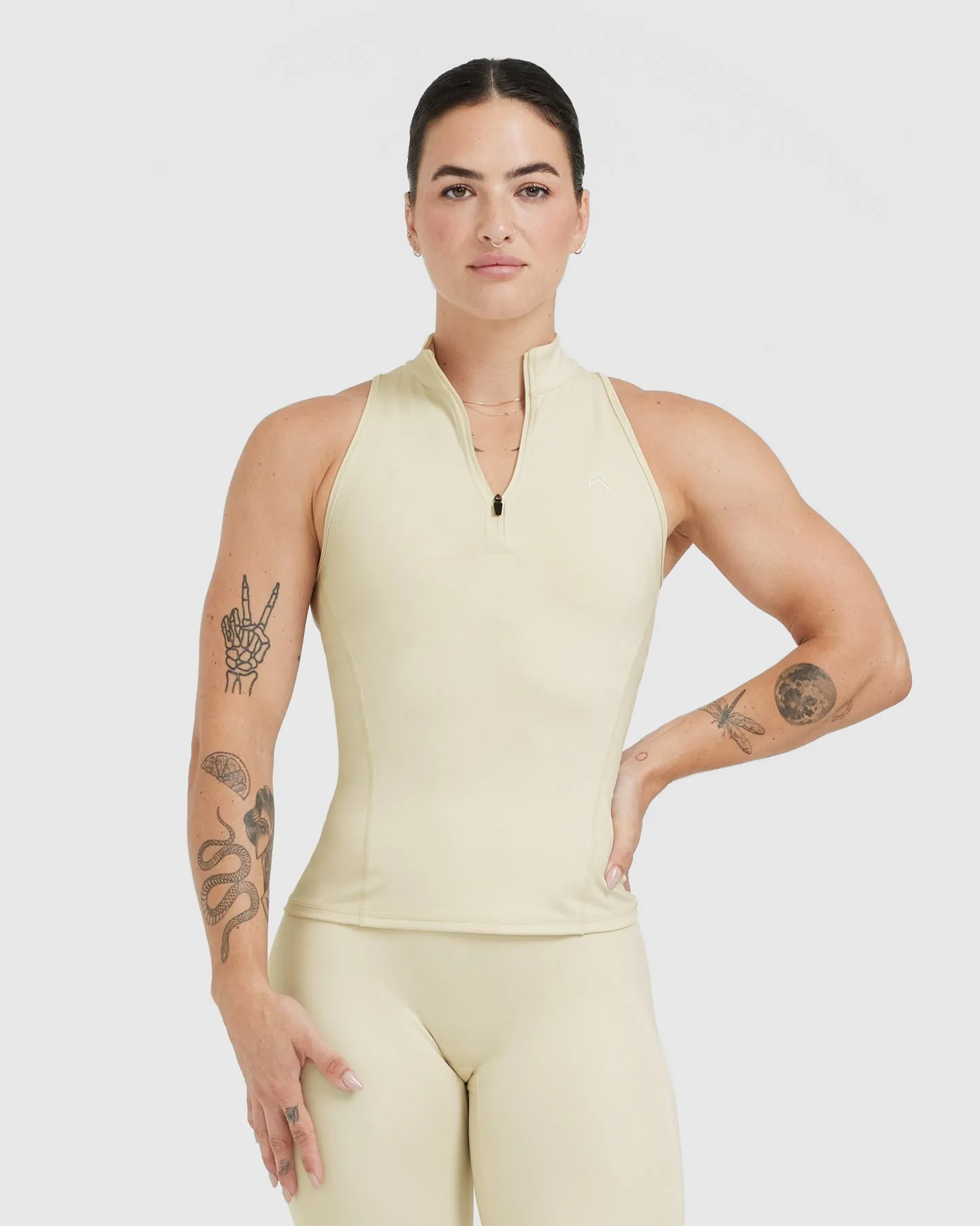 Timeless Half Zip Tank | Vanilla