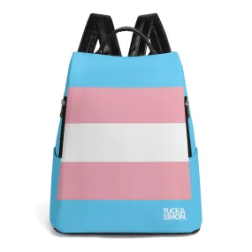 Tuck&Simon Blue Pink White Trans Pride Anti-Theft Backpack