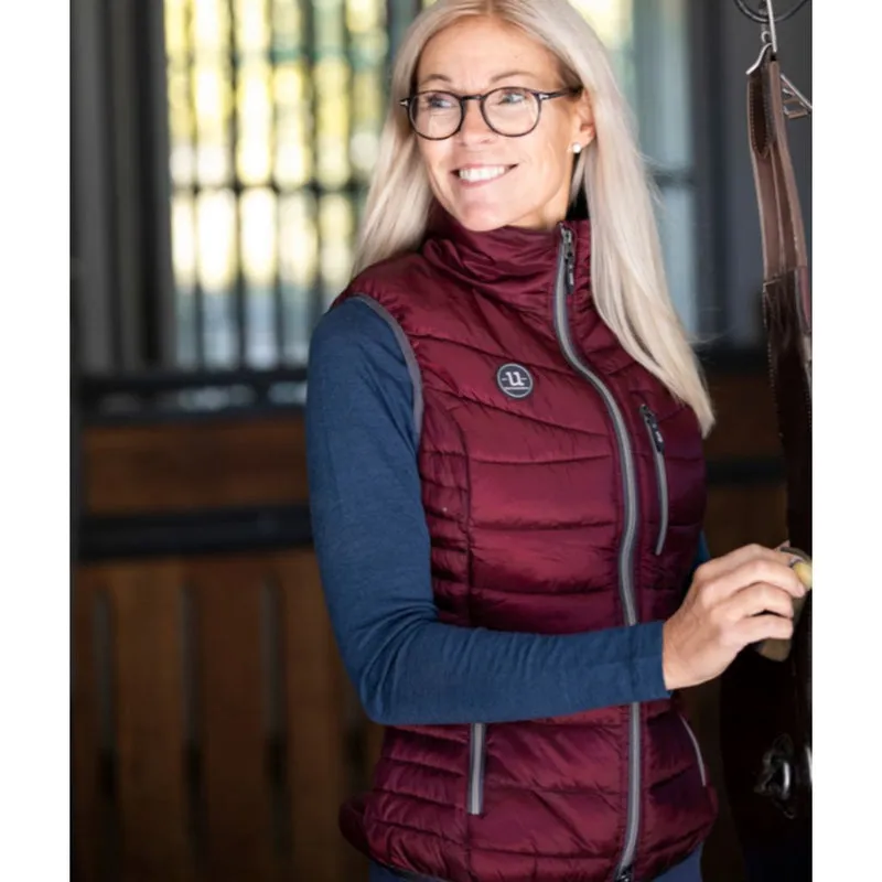 Uhip Padded Ladies Vest Rich Burgundy Sheen