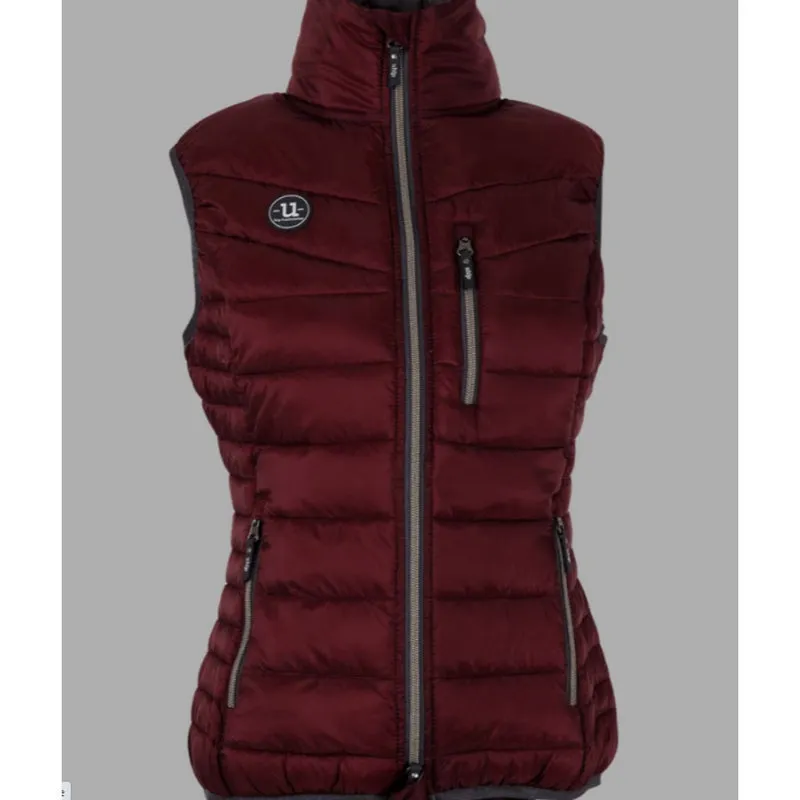 Uhip Padded Ladies Vest Rich Burgundy Sheen