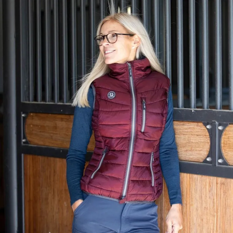 Uhip Padded Ladies Vest Rich Burgundy Sheen