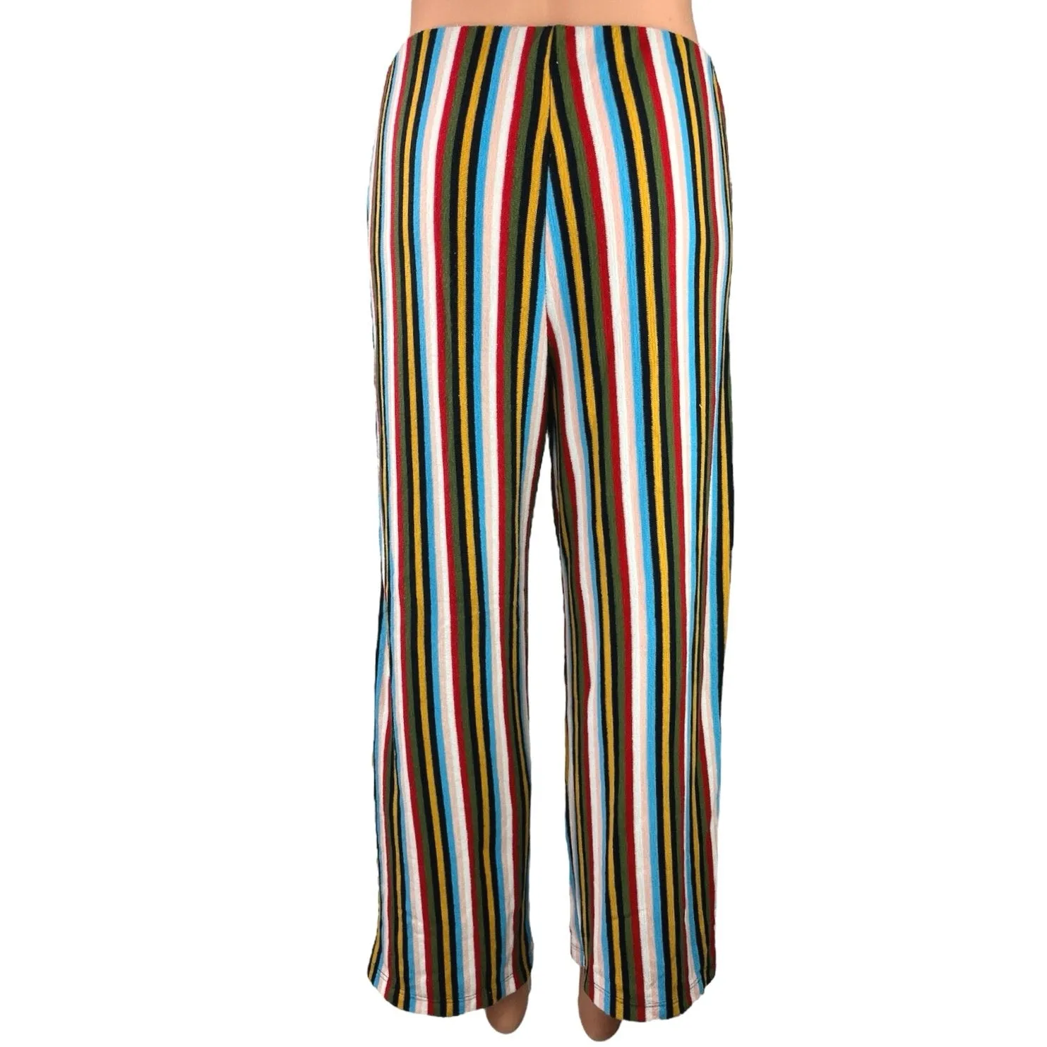 Urban Outfitters Multicolor Rainbow Striped Wide Leg Ankle Trousers Pants Size M