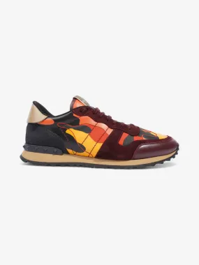 Valentino Rockrunner Sneakers Burgundy / Orange  / Yellow Suede EU 45 UK 11