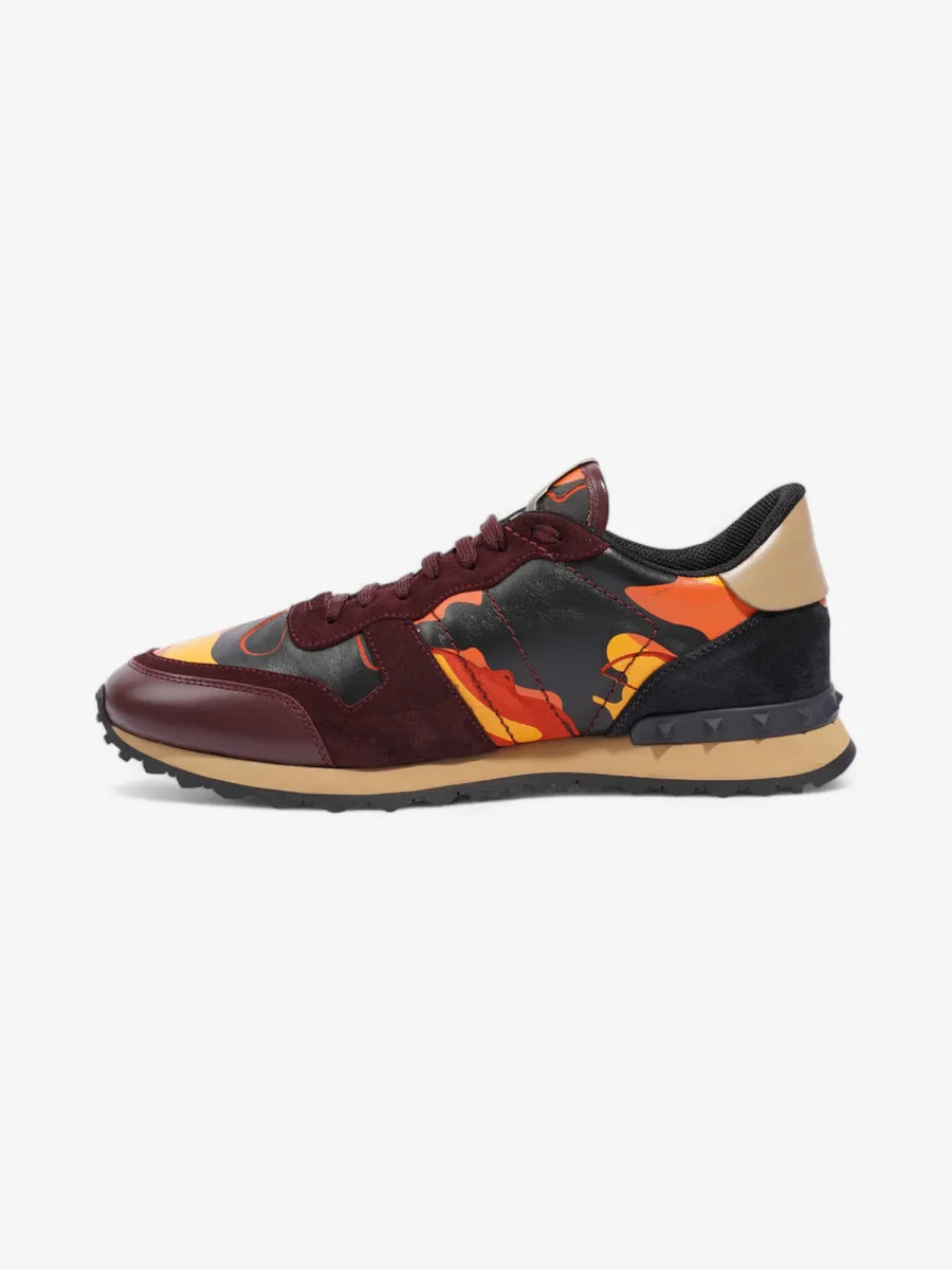 Valentino Rockrunner Sneakers Burgundy / Orange  / Yellow Suede EU 45 UK 11