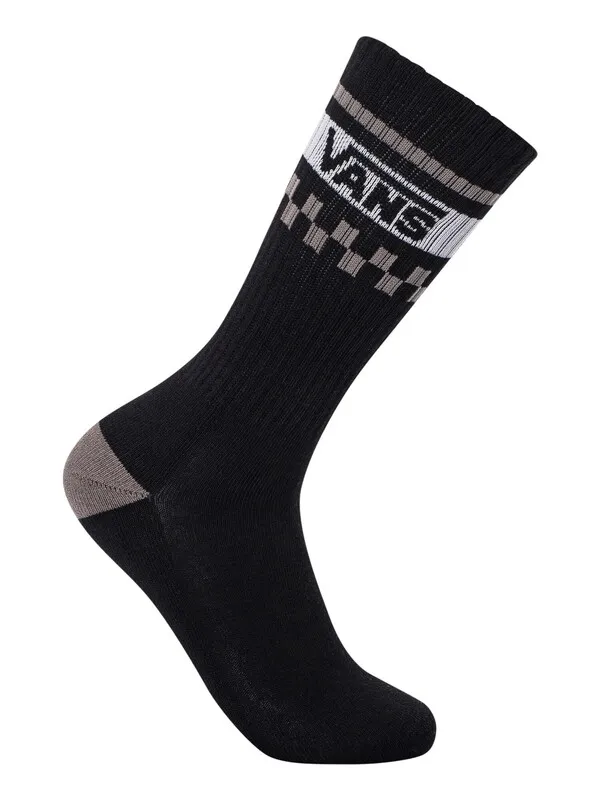 Vans 3 Pack University Crew Socks - White/Grey/Black