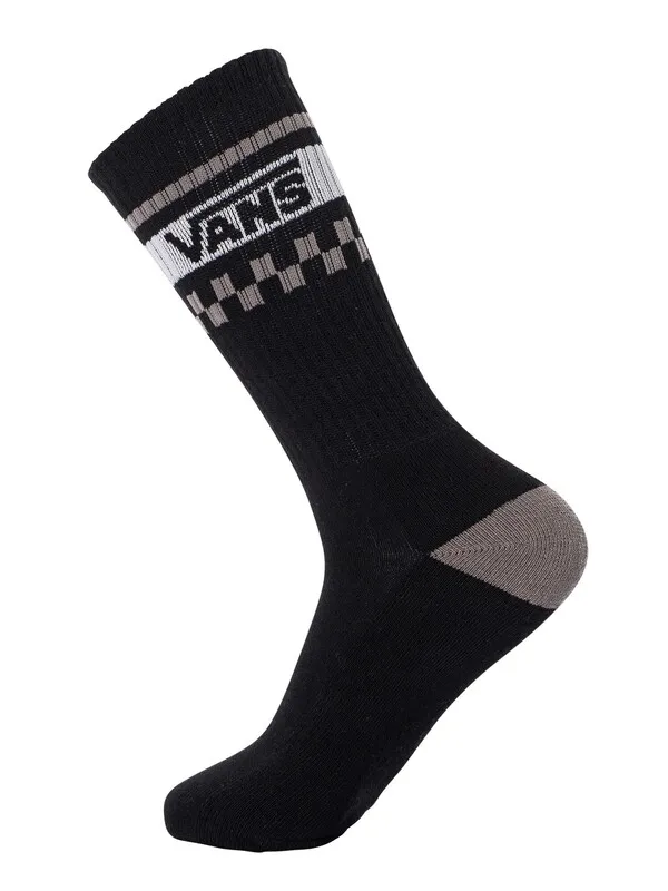 Vans 3 Pack University Crew Socks - White/Grey/Black