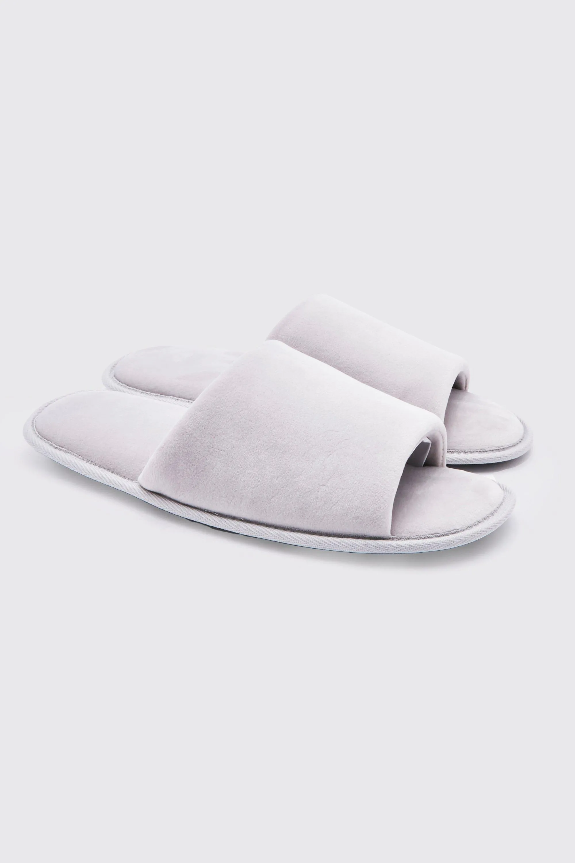 Velour Open Toe Slipper | boohooMAN UK