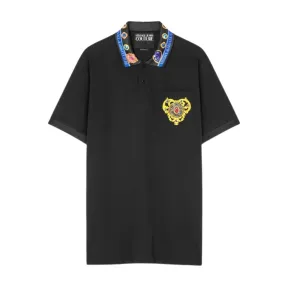 Versace Jeans Couture Heart Couture Black Polo Shirt