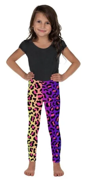 Vibrant Leopard Print Kid's Leggings