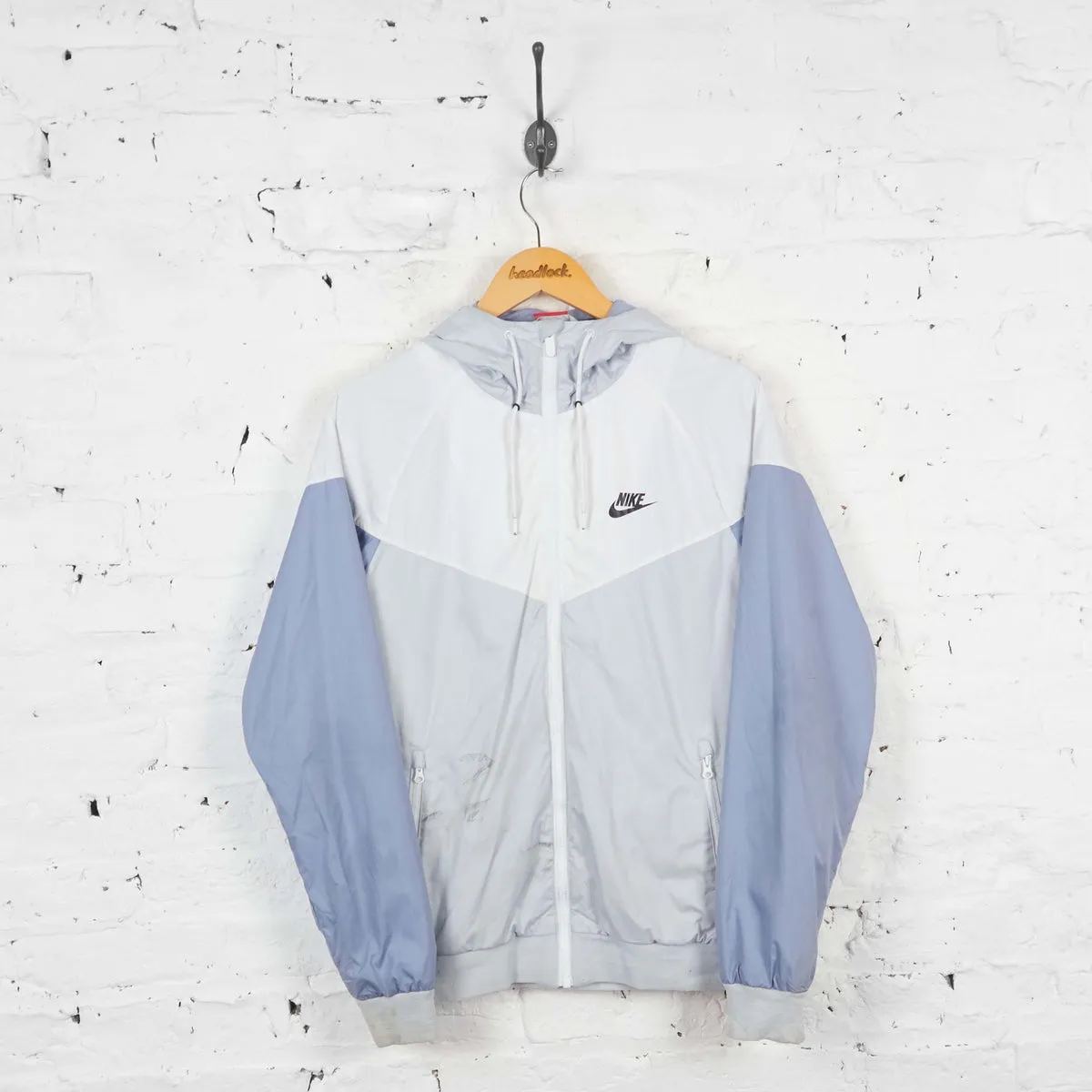 Vintage Nike Tracksuit Top - White/Grey/Blue - S