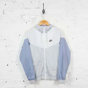 Vintage Nike Tracksuit Top - White/Grey/Blue - S