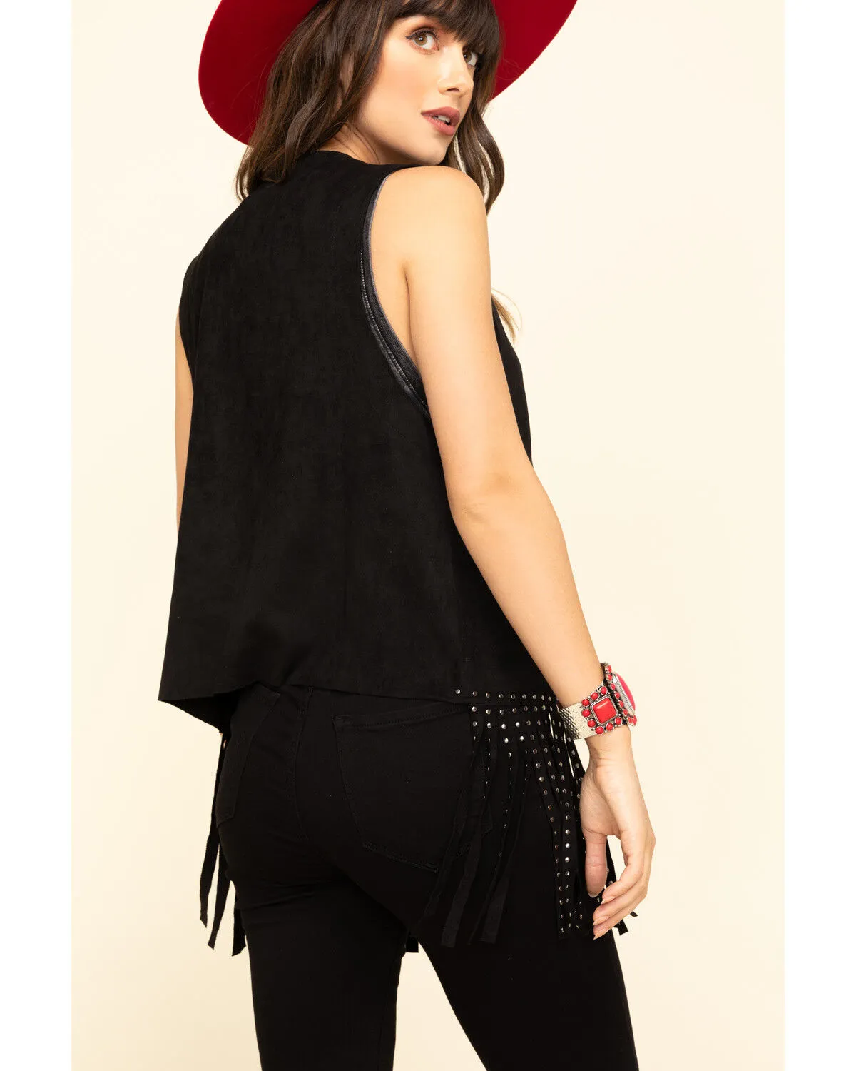 Vocal Women's Studded Fringe Vest