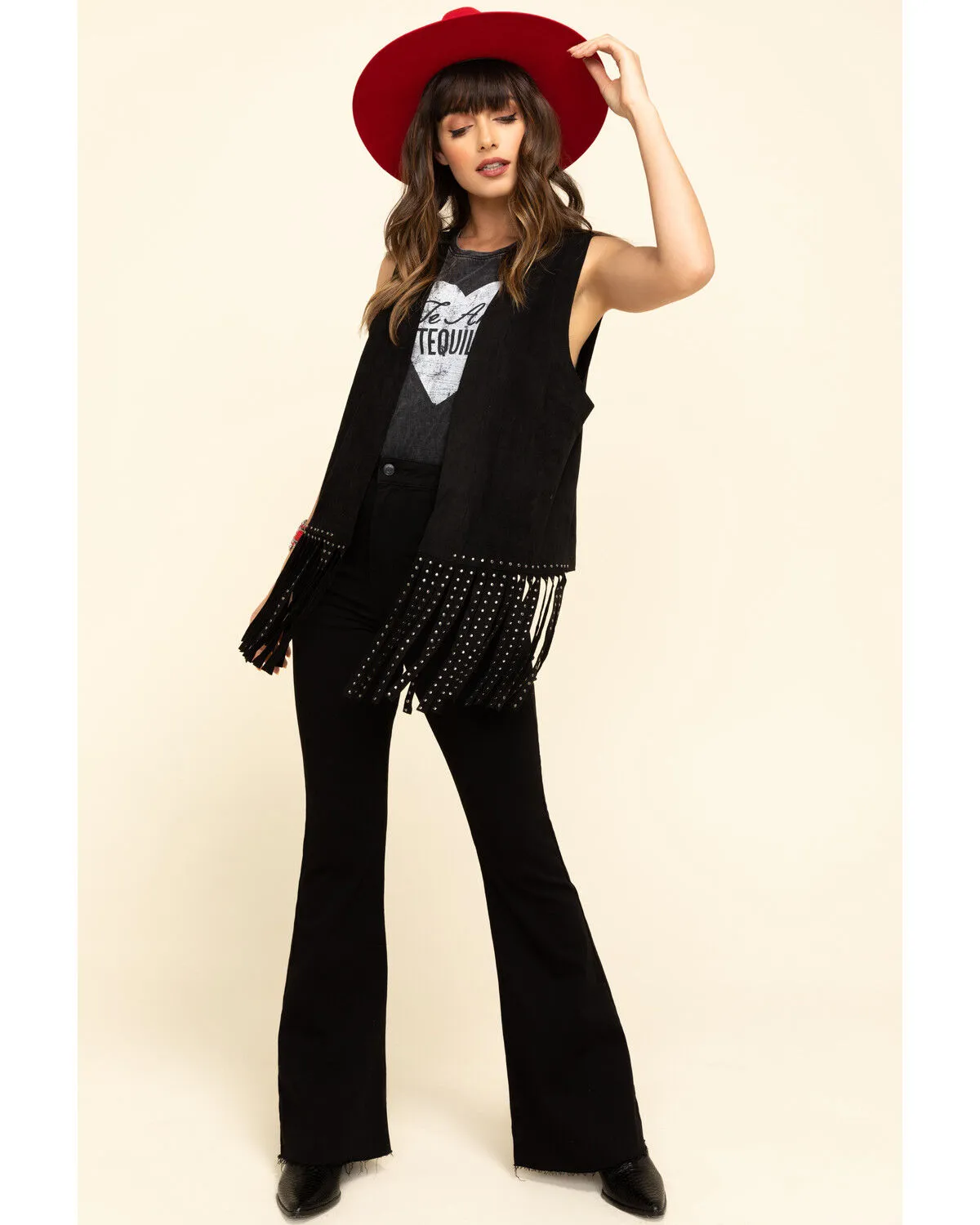 Vocal Women's Studded Fringe Vest