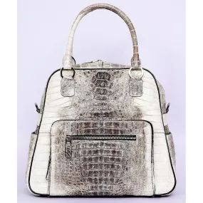 White and Grey Womens Handbag