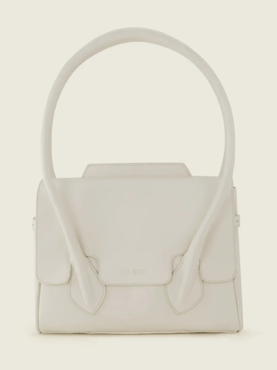 White Leather Handbag for Women - Colette S Pastel Chalk | PAUL MARIUS