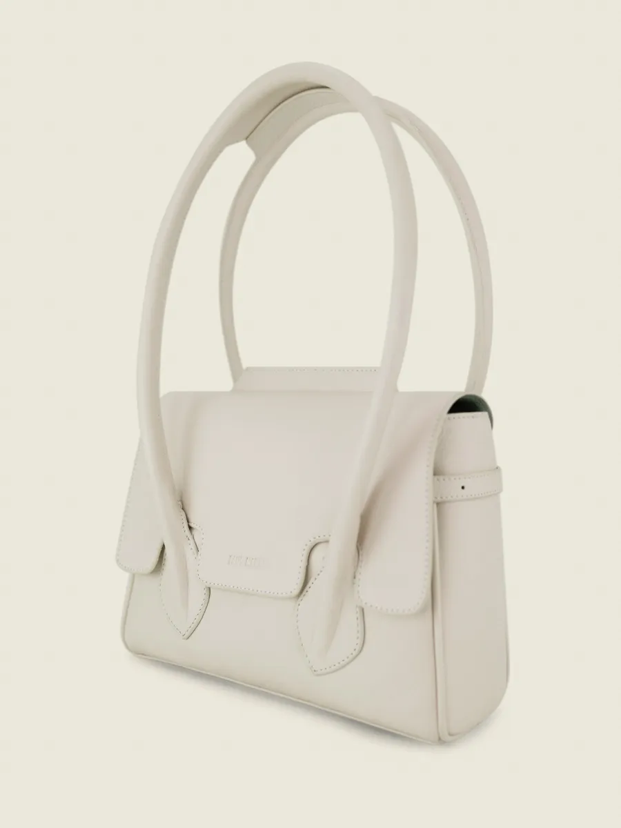 White Leather Handbag for Women - Colette S Pastel Chalk | PAUL MARIUS