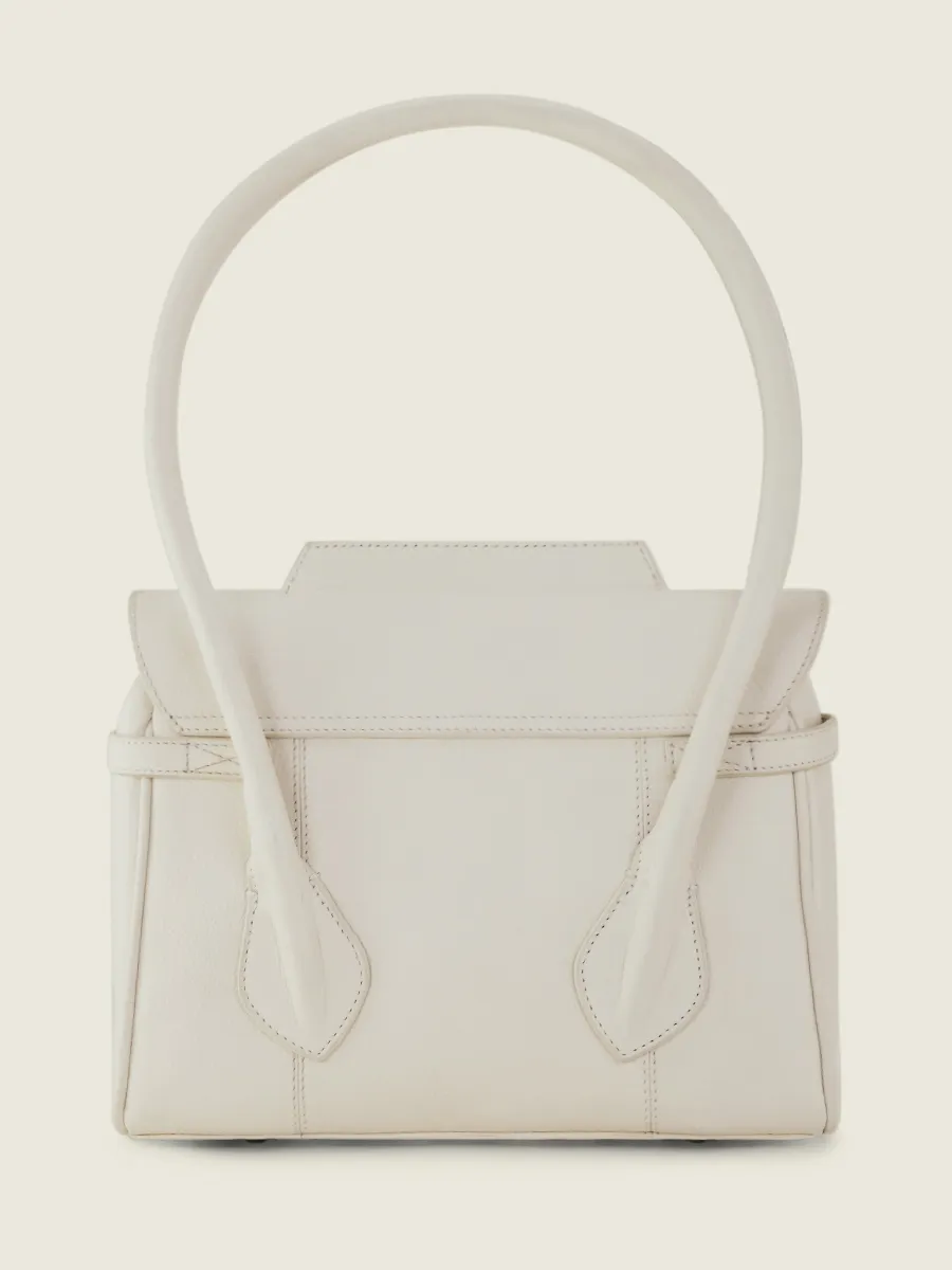 White Leather Handbag for Women - Colette S Pastel Chalk | PAUL MARIUS