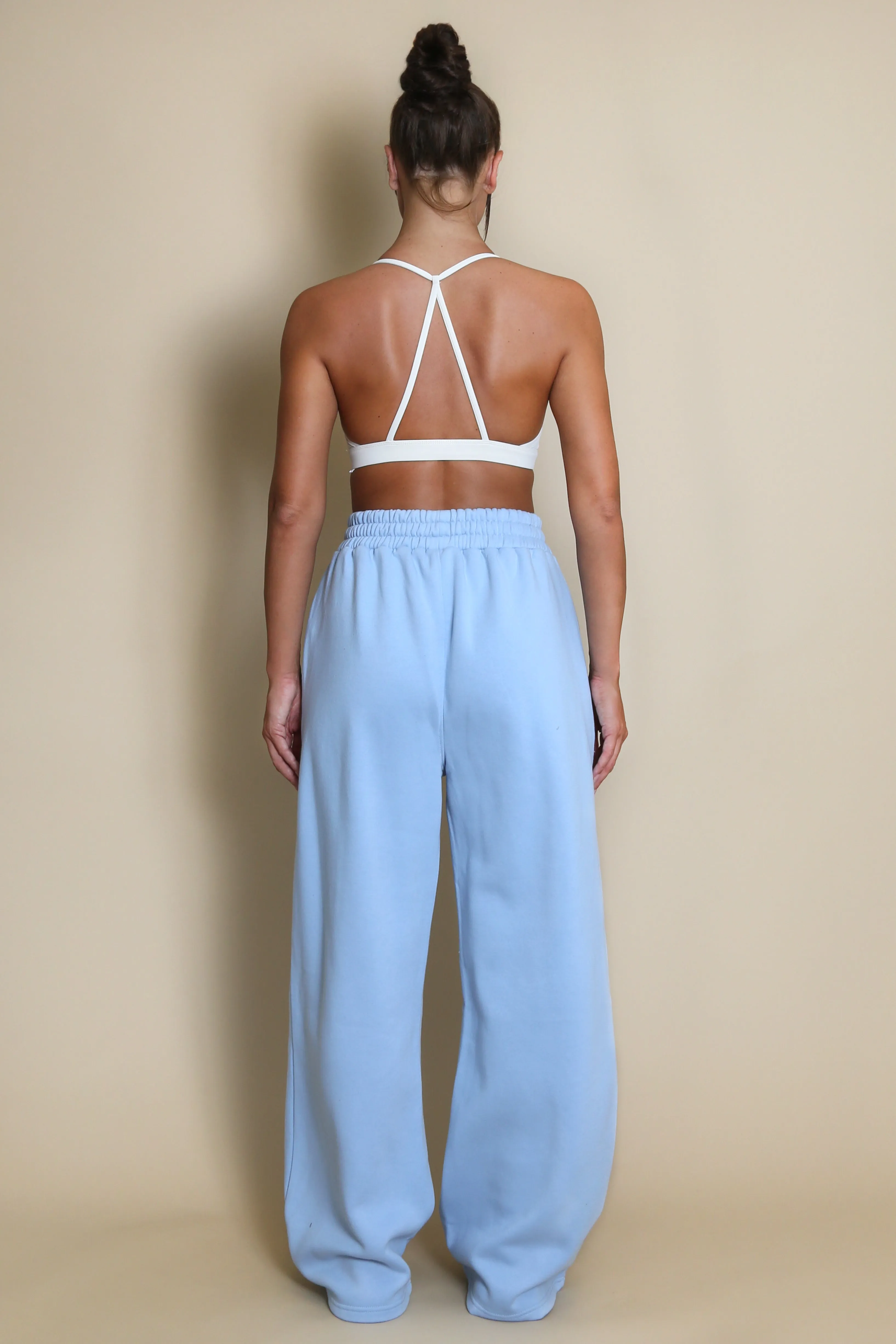 Wide Leg Joggers In Blue