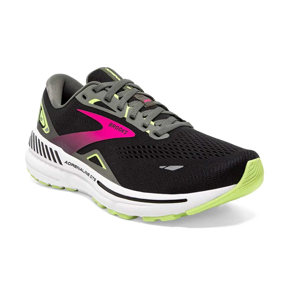 Women's Adrenaline GTS 23 Running Shoe - Black/Gunmetal/Sharp Green- Wide (D)